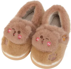 TXJ Sports Toddler Slippers for Girls Boys Soft Plush House Slippers Kids Winter Fuzzy Slipper Indoor Cozy Cute Shoes