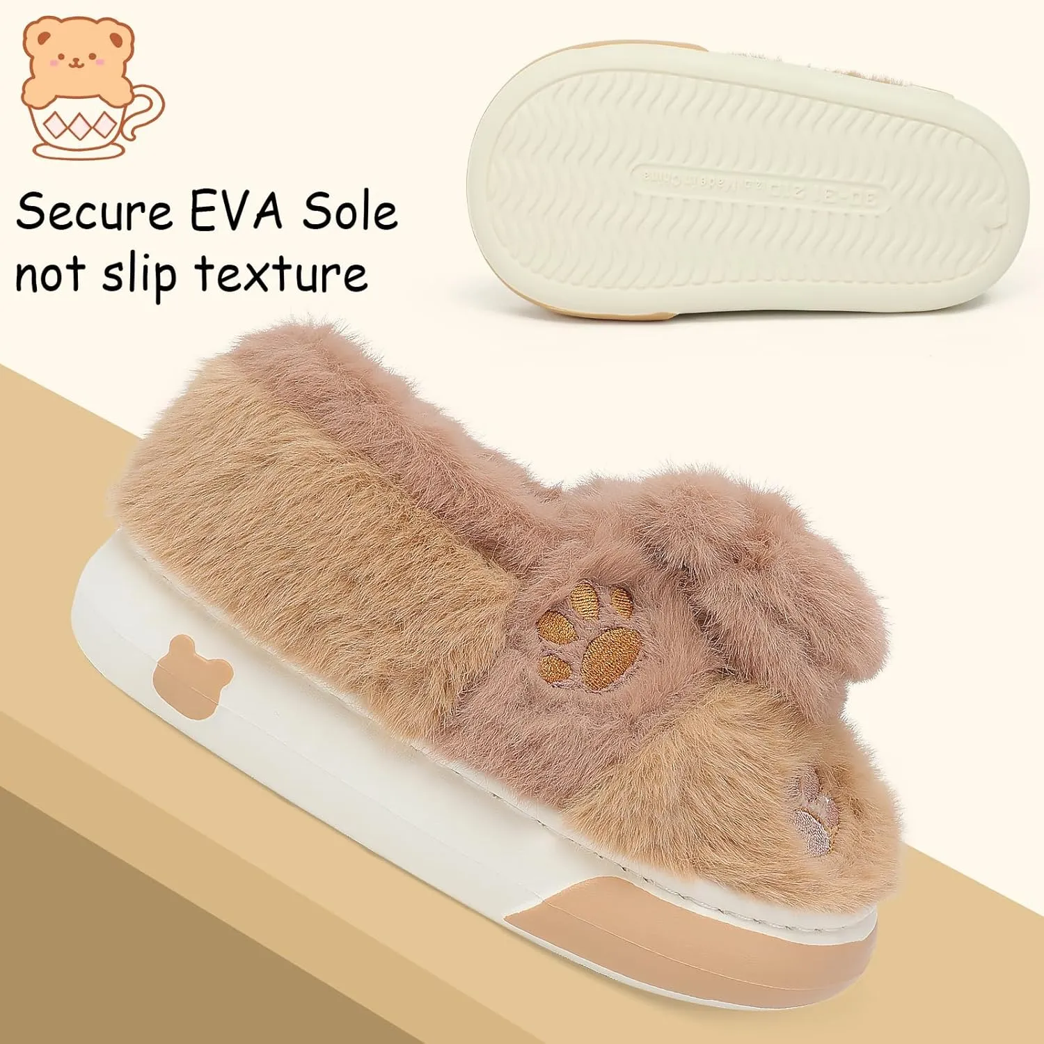TXJ Sports Toddler Slippers for Girls Boys Soft Plush House Slippers Kids Winter Fuzzy Slipper Indoor Cozy Cute Shoes