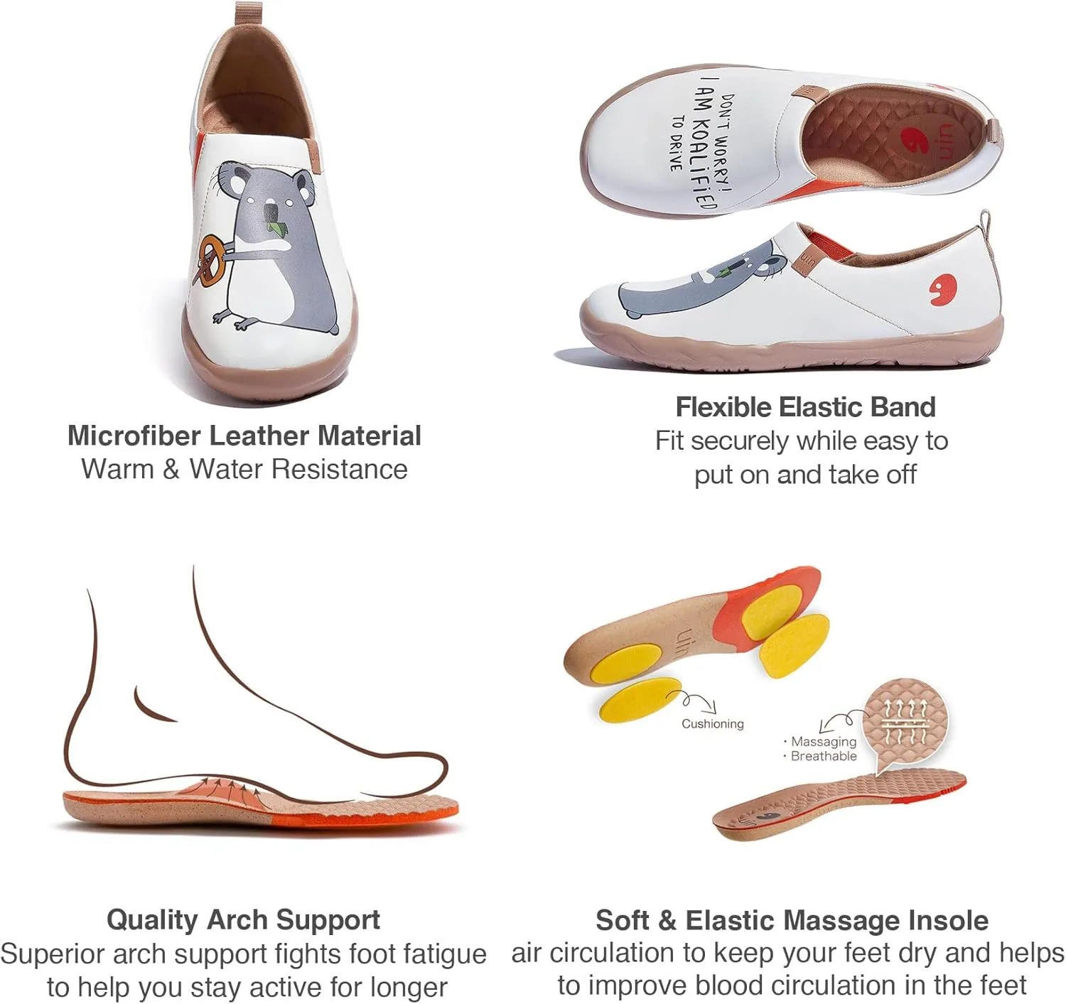 UIN Men's Walking Travel Shoes Slip On Microfiber Casual Loafers Lightweight Comfort Fashion Sneaker