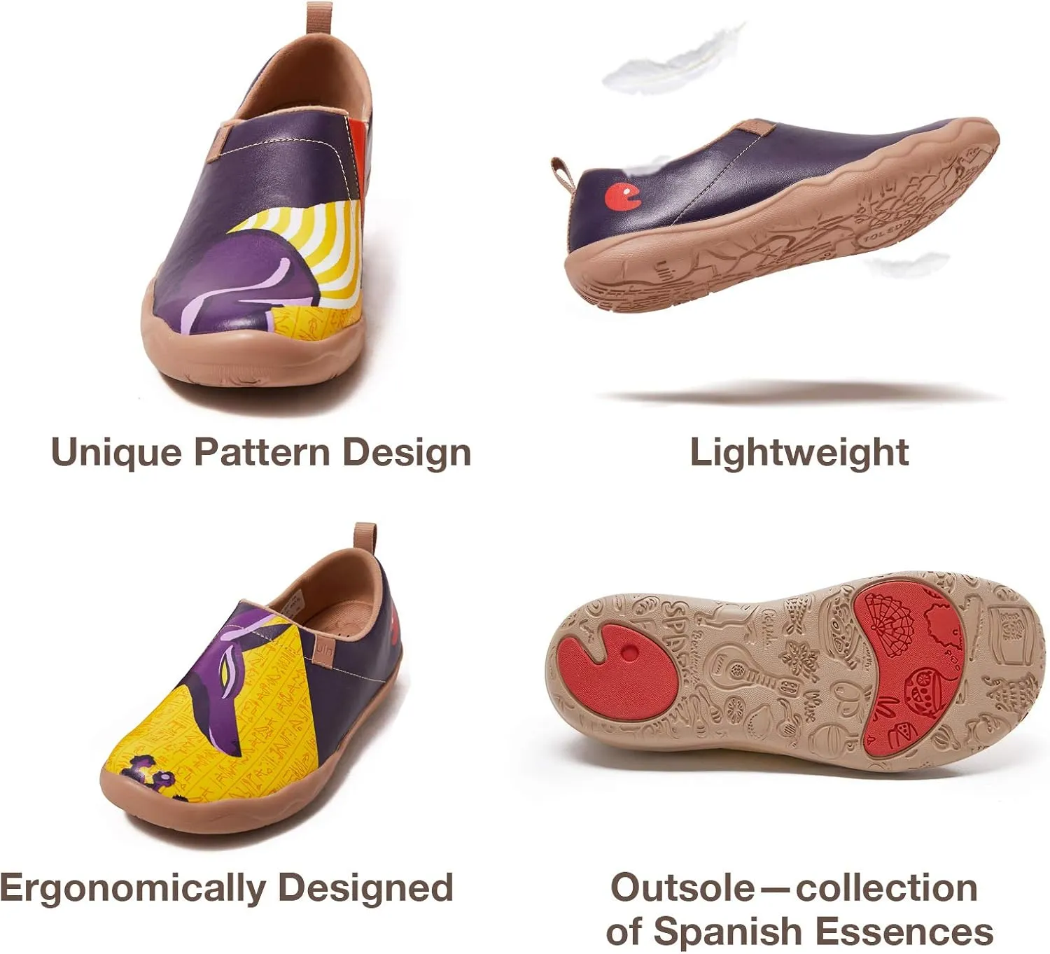 UIN Men's Walking Travel Shoes Slip On Microfiber Casual Loafers Lightweight Comfort Fashion Sneaker