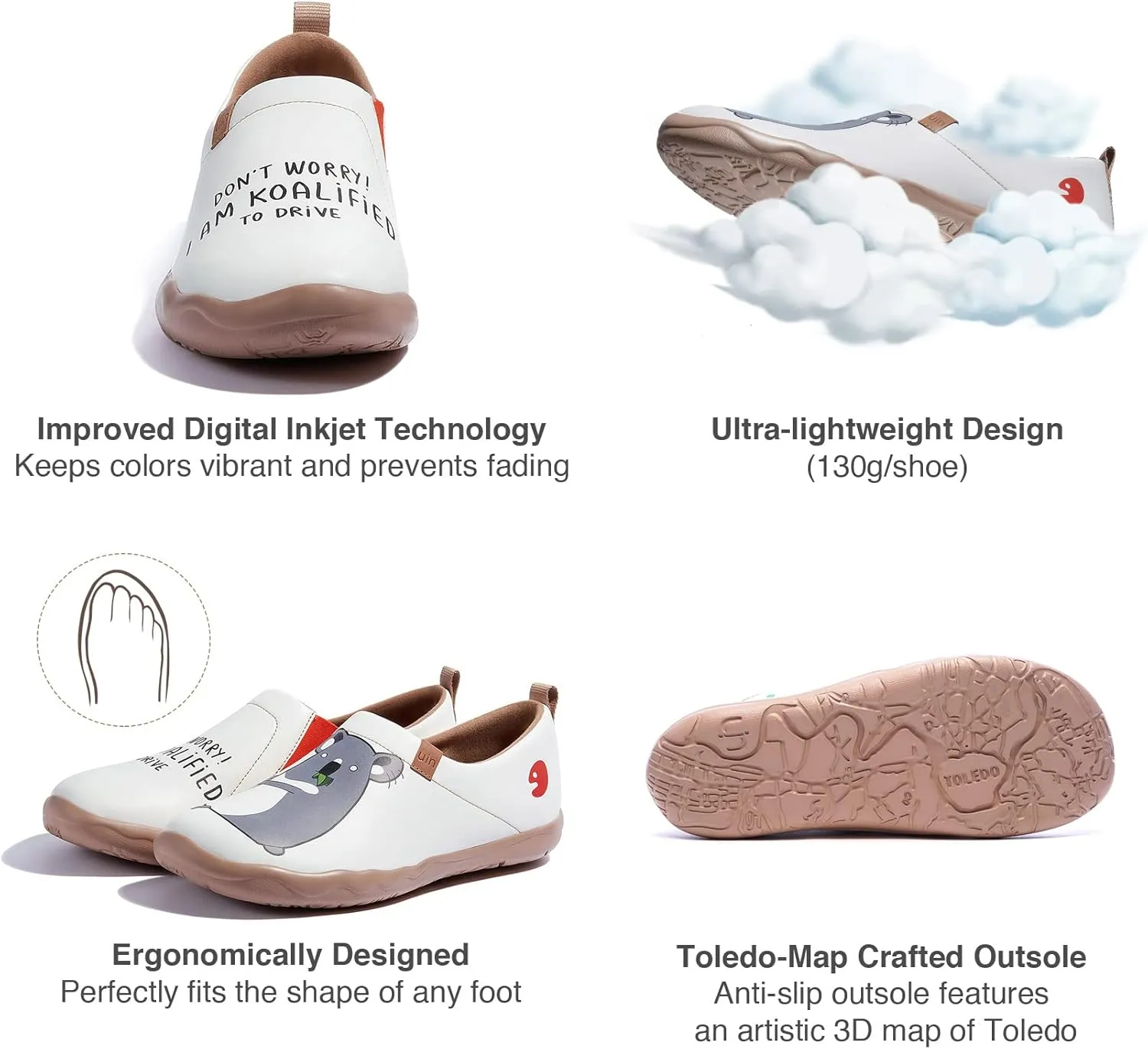 UIN Men's Walking Travel Shoes Slip On Microfiber Casual Loafers Lightweight Comfort Fashion Sneaker