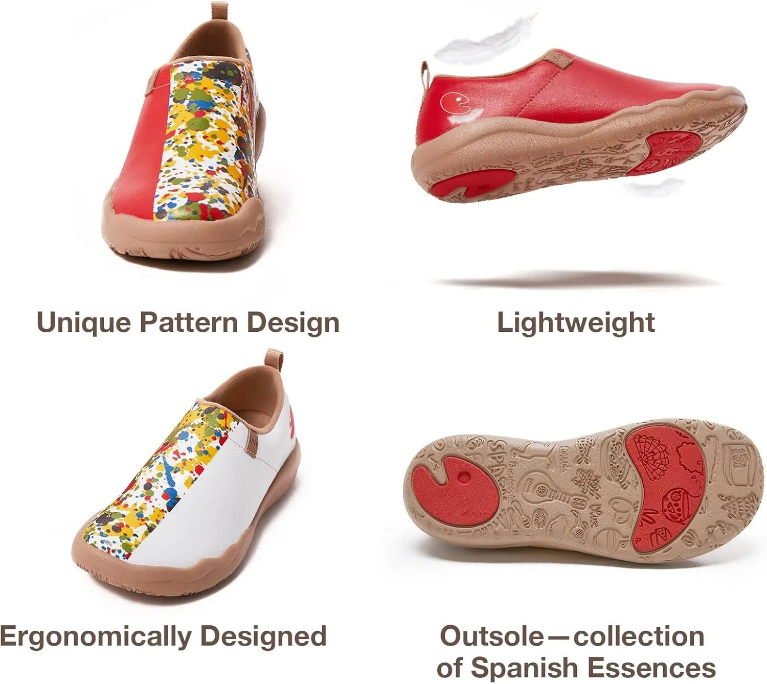 UIN Women's Walking Travel Shoes Slip On Microfiber Casual Loafers Lightweight Comfort Fashion Sneaker