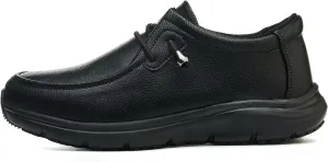 ulogu Leather Non-Slip Waterproof Work Shoes for Men Women Slip-Resistant Oil Slip-On Loafers for Chef Kitchen Restaurant Food Service Comfortable & Durable Sneakers All-Day Wear