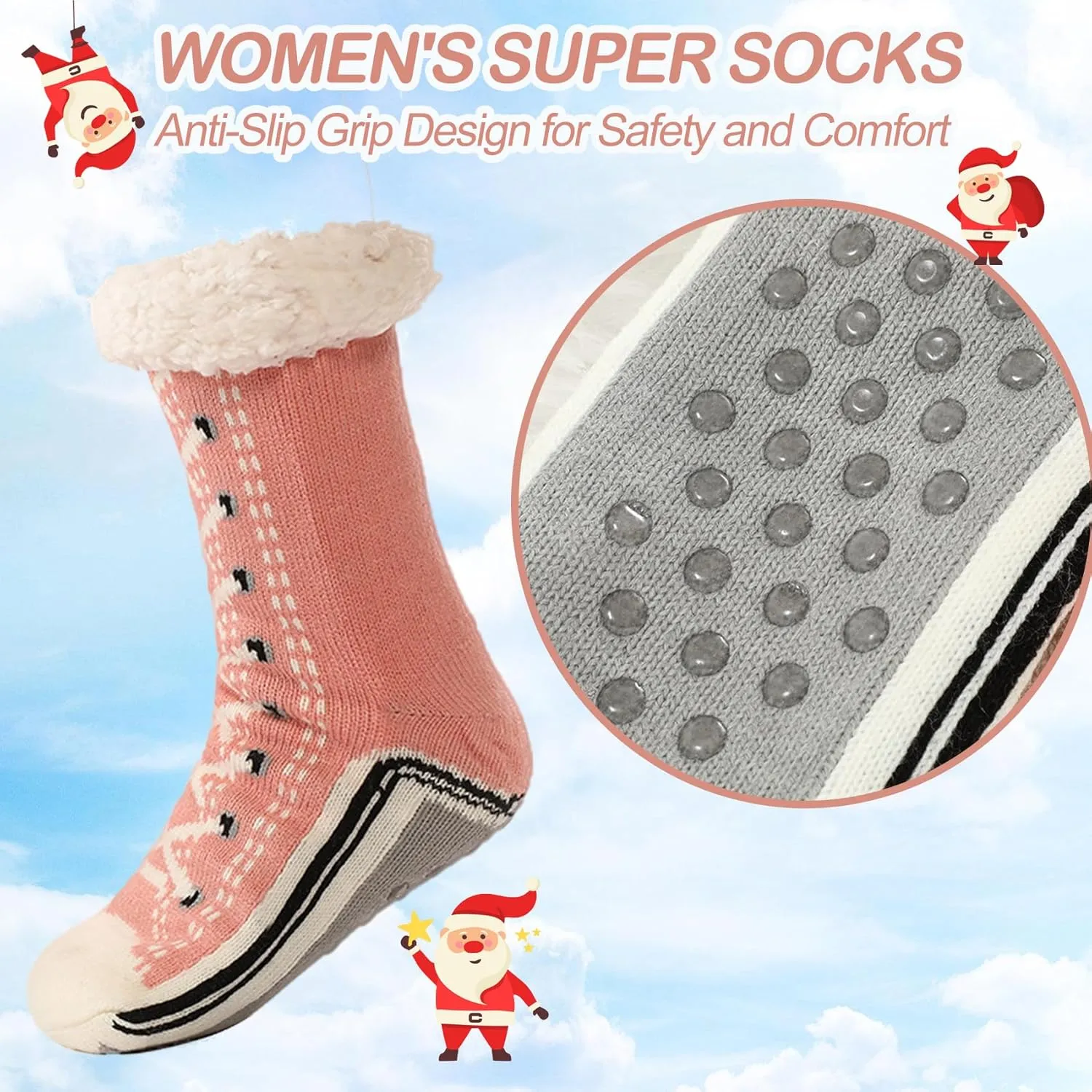 Ultra-Thick Slipper Home Socks Fuzzy Fluffy Winter Warm Soft Thick Non Slip Thermal Home Socks Women