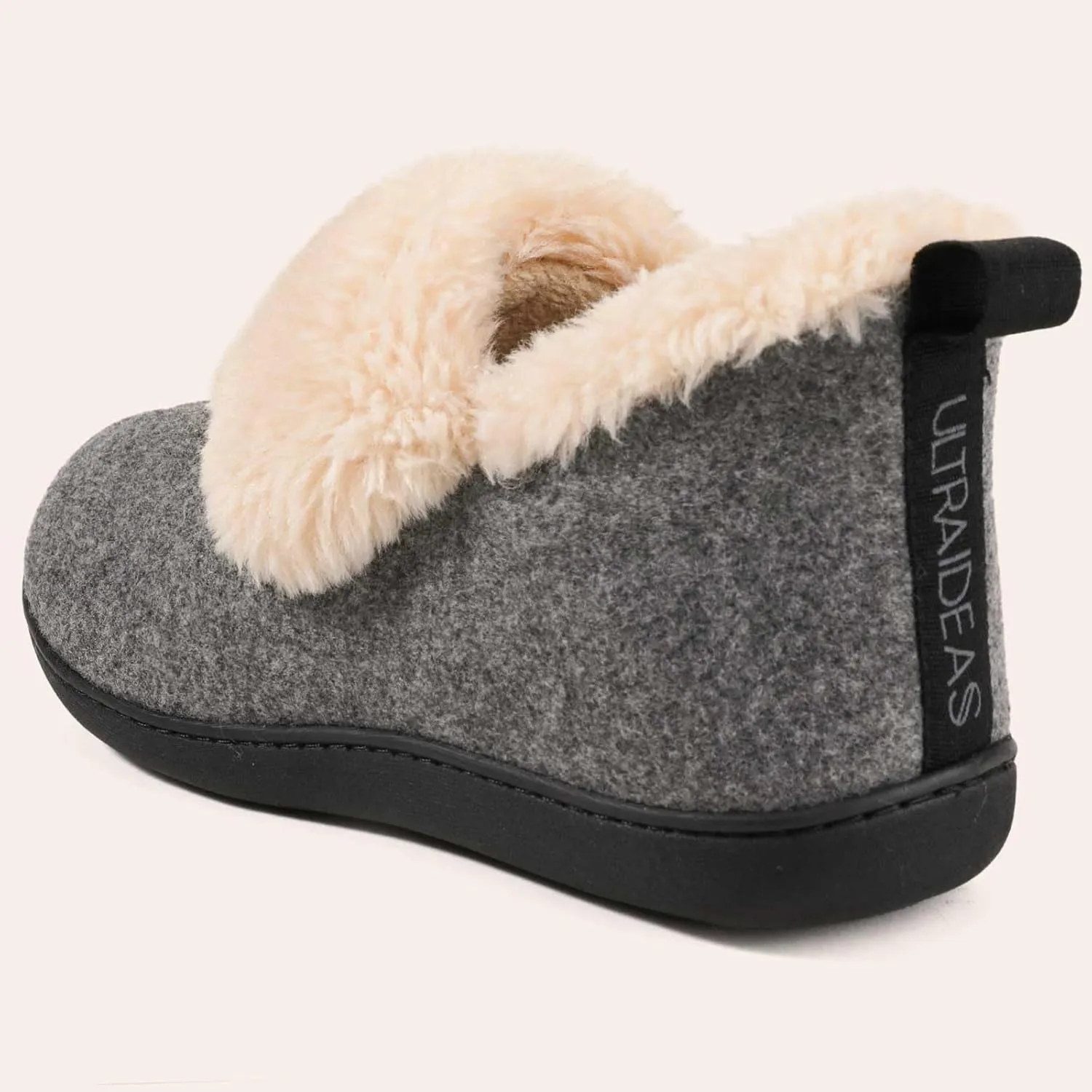 ULTRAIDEAS Women's Warm Slippers with Back, Ladies Slippers for Winter, Cosy Bootie Furry Slipper