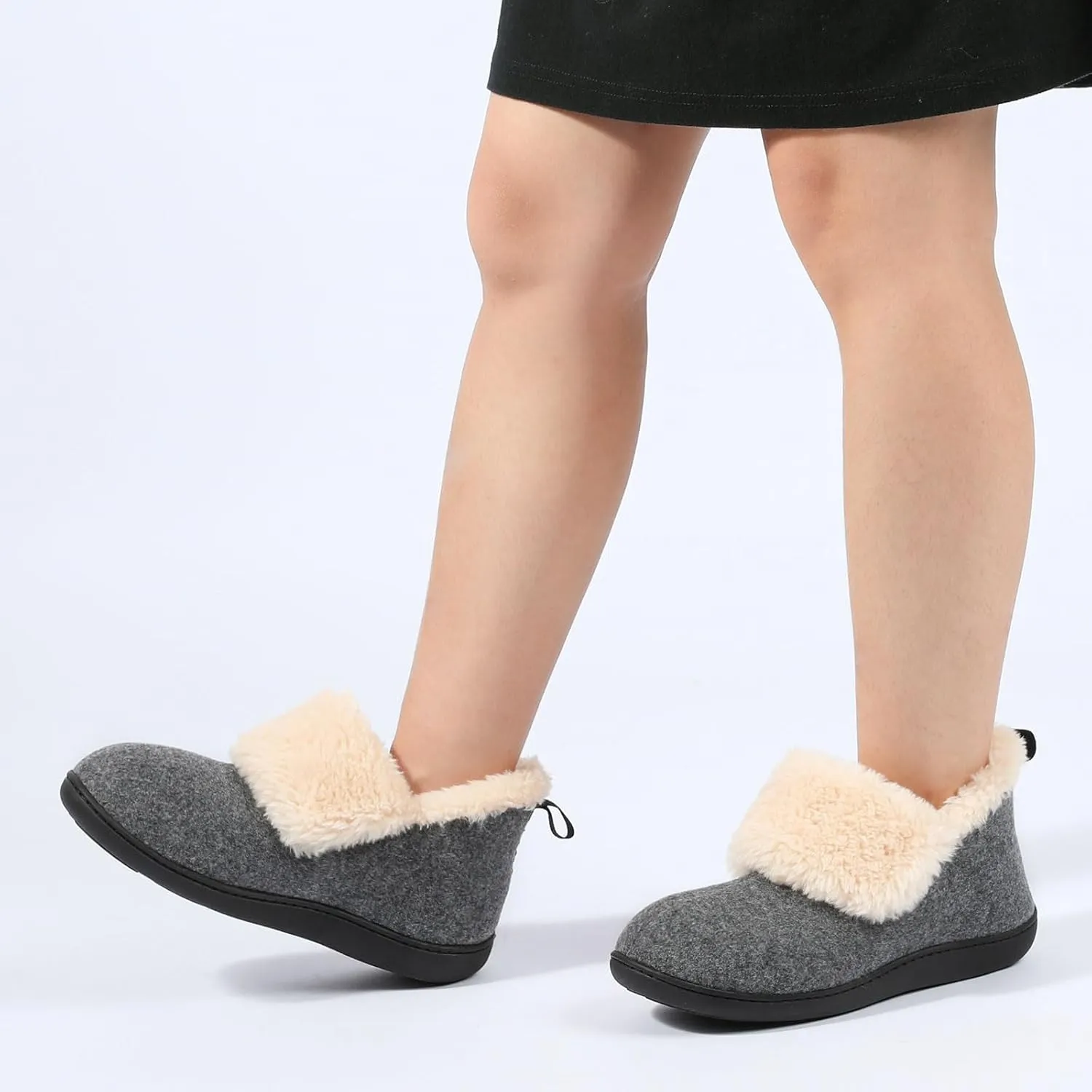 ULTRAIDEAS Women's Warm Slippers with Back, Ladies Slippers for Winter, Cosy Bootie Furry Slipper