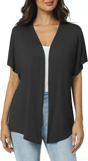 Urban CoCo Women's Lightweight Short Sleeve Kimono Cardigan Casual Cover Ups