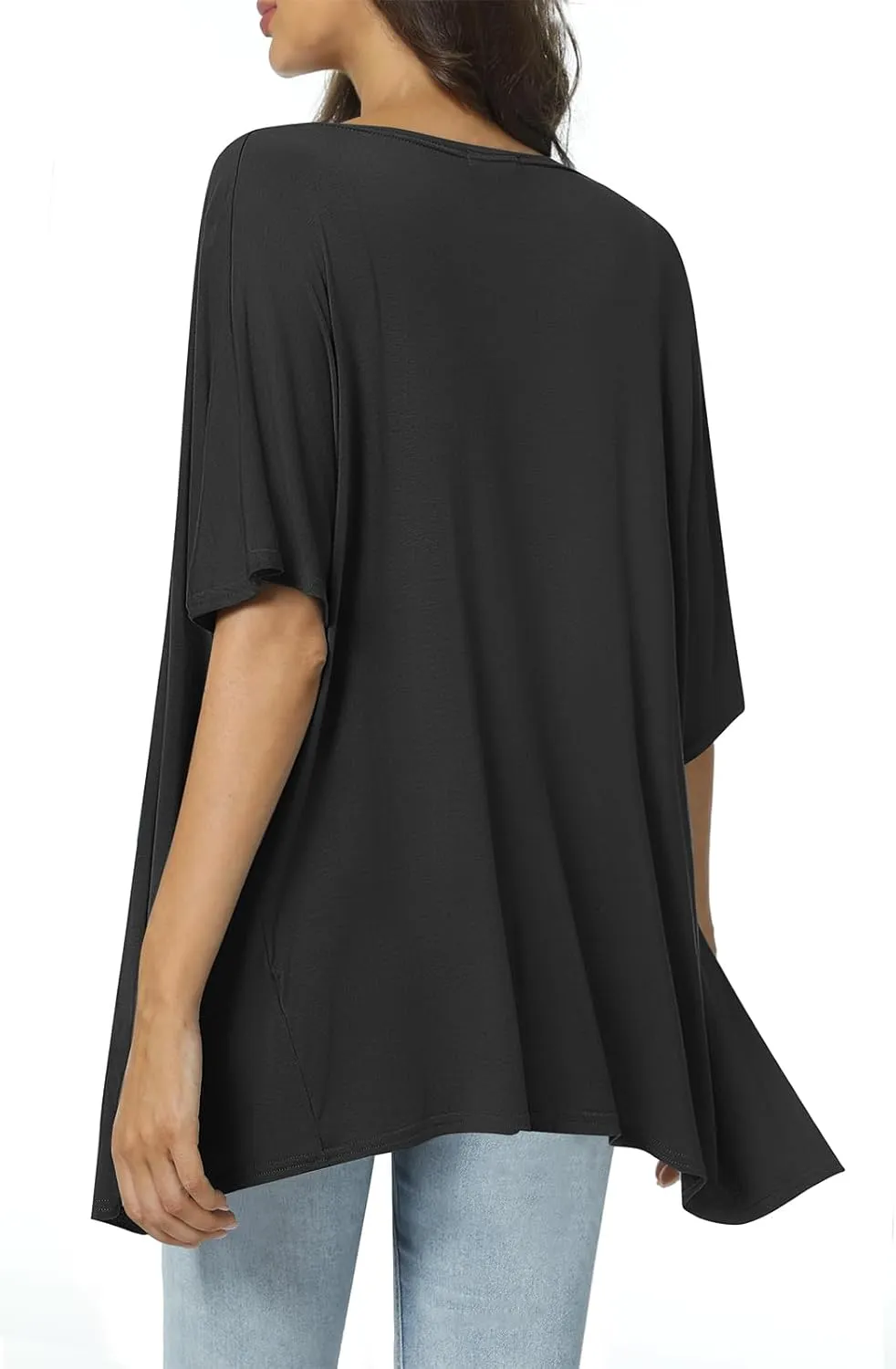 Urban CoCo Women's Lightweight Short Sleeve Kimono Cardigan Casual Cover Ups