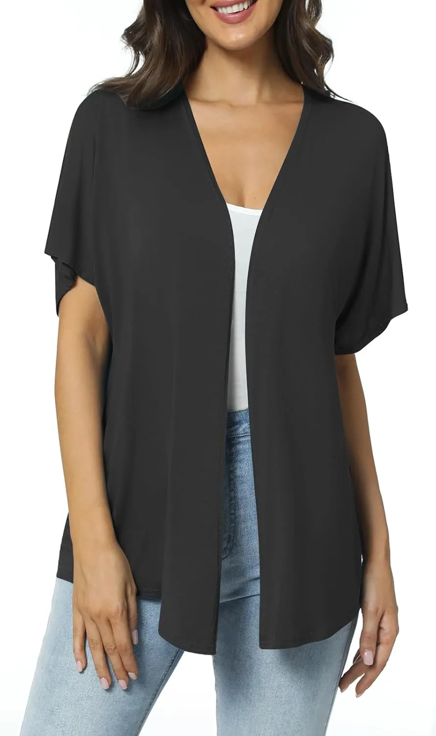 Urban CoCo Women's Lightweight Short Sleeve Kimono Cardigan Casual Cover Ups