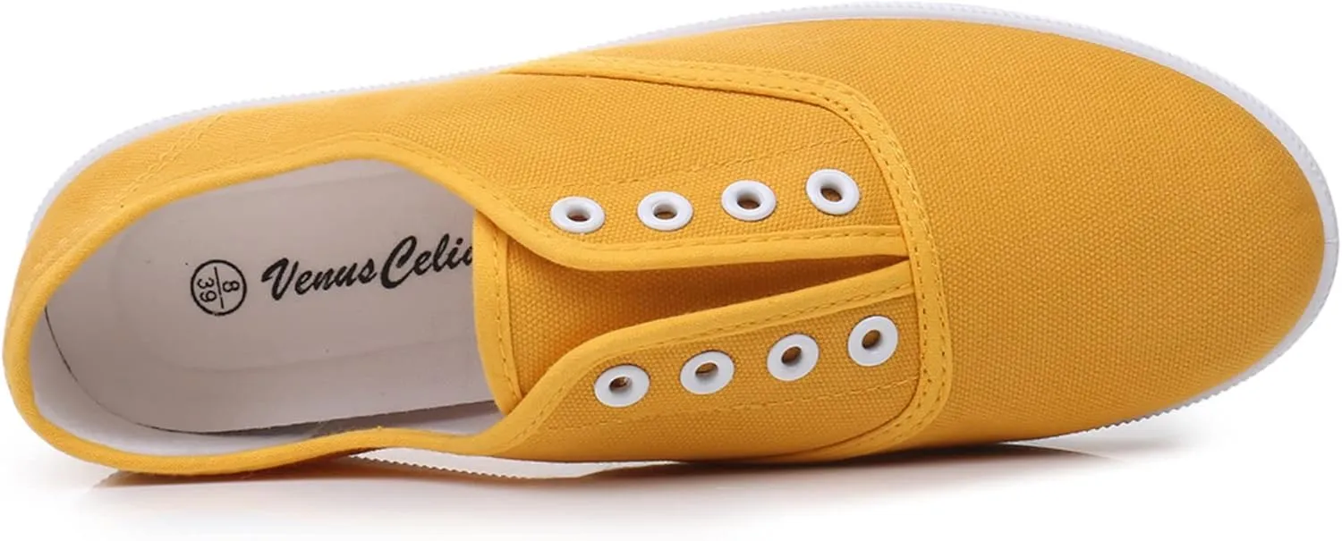 VenusCelia Women's Blaze Canvas Slip-On Sneaker