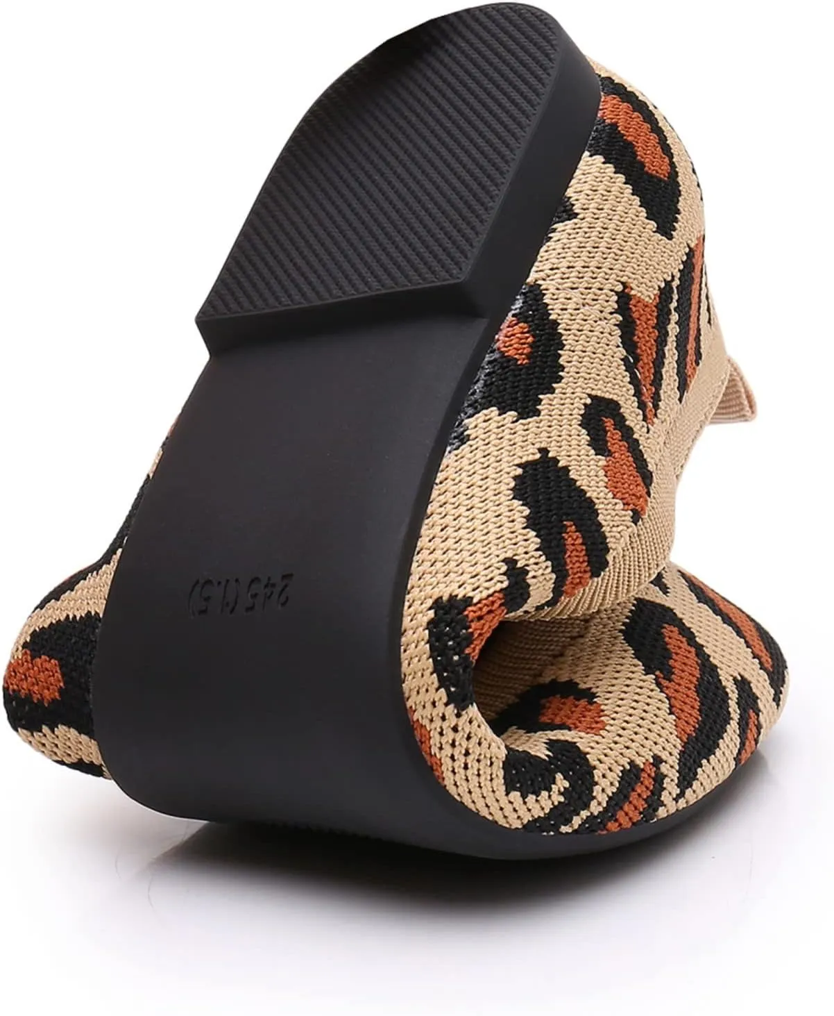 VenusCelia Women's Flexible Knit Flat Shoe
