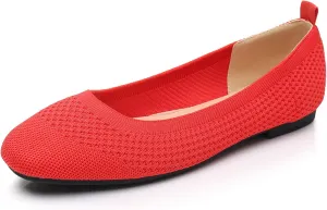 VenusCelia Women's Flexible Knit Flat Shoe