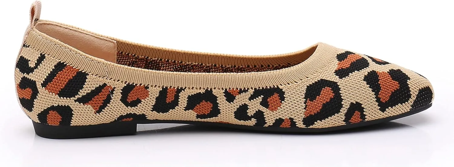 VenusCelia Women's Flexible Knit Flat Shoe