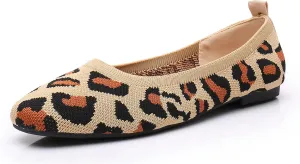 VenusCelia Women's Flexible Knit Flat Shoe