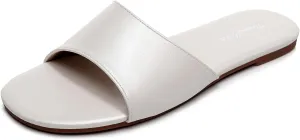 VenusCelia Women's Plain Wide Flat Sandal
