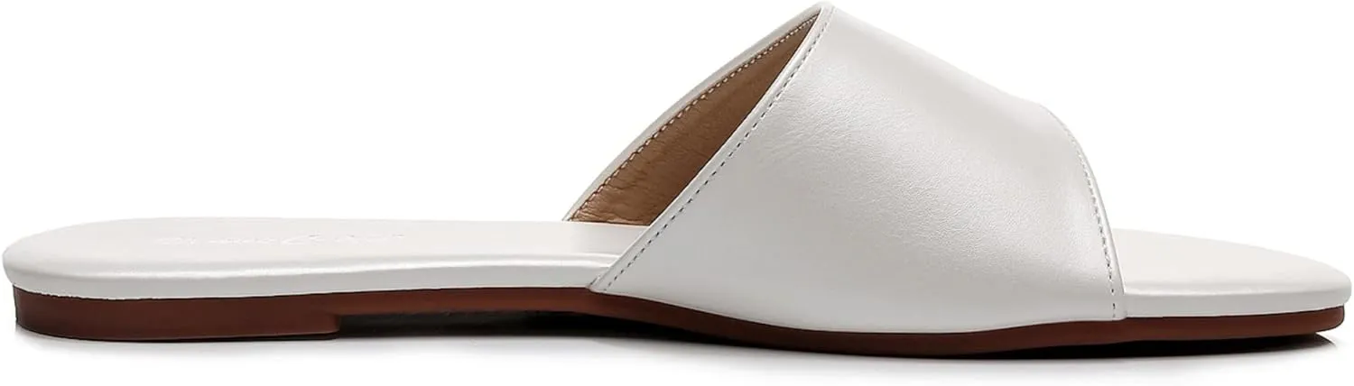 VenusCelia Women's Plain Wide Flat Sandal