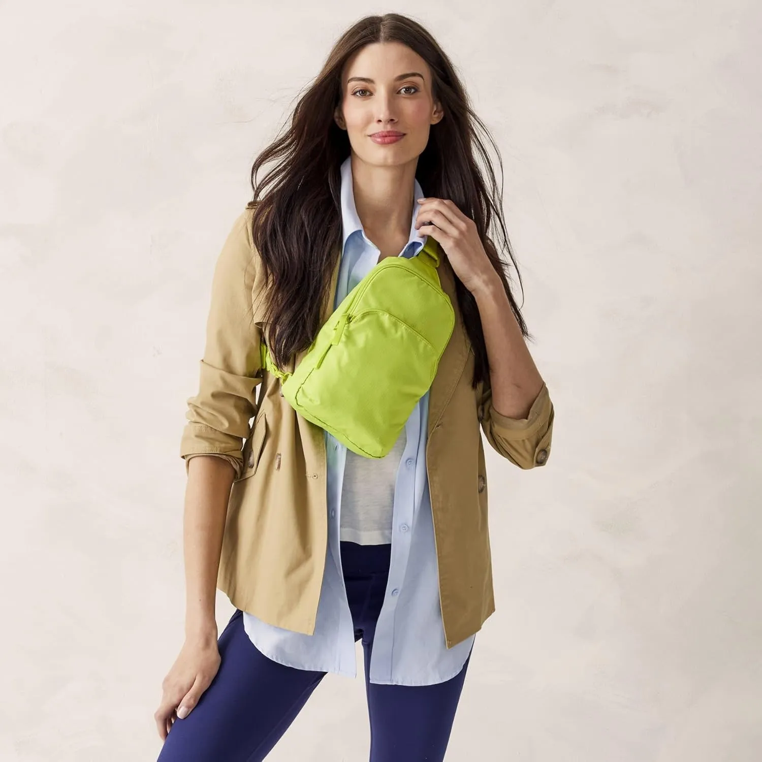 Vera Bradley Women's Ripstop Lorman Sling Backpack, Lime Green, One Size