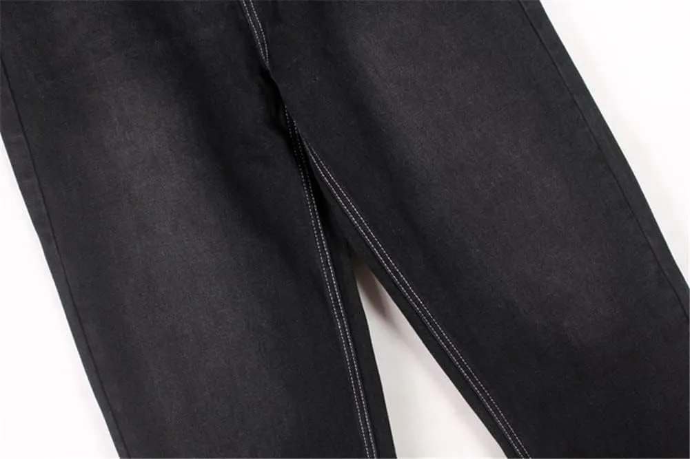 Veroders Men's Baggy Hip Hop Black Jeans- Loose Skateboard Pants Straight Baggy Skater Blue Jeans for Men