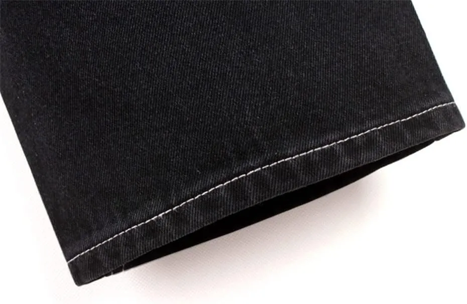 Veroders Men's Baggy Hip Hop Black Jeans- Loose Skateboard Pants Straight Baggy Skater Blue Jeans for Men