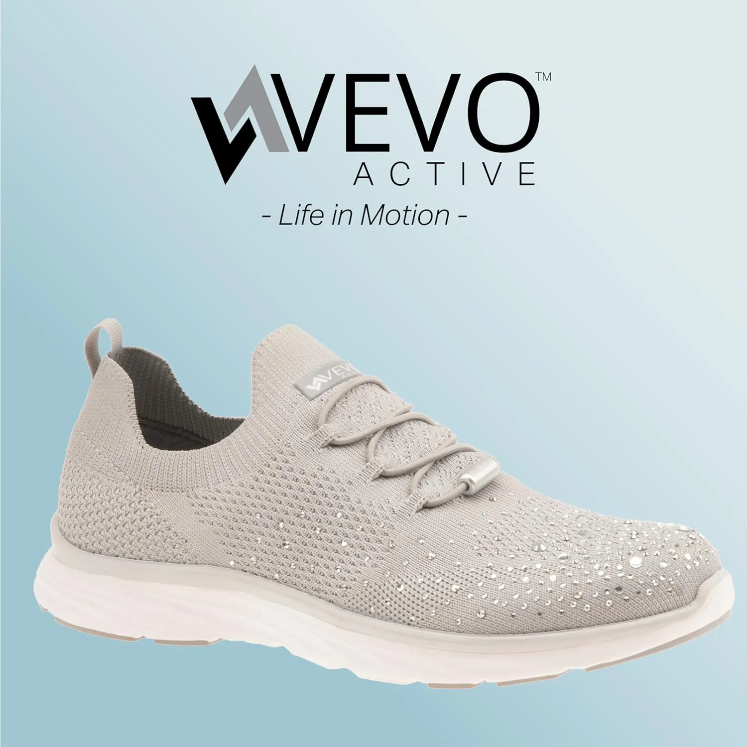 Vevo Active Women's Steffi Rhinestone Embellished Slip-On Sneaker