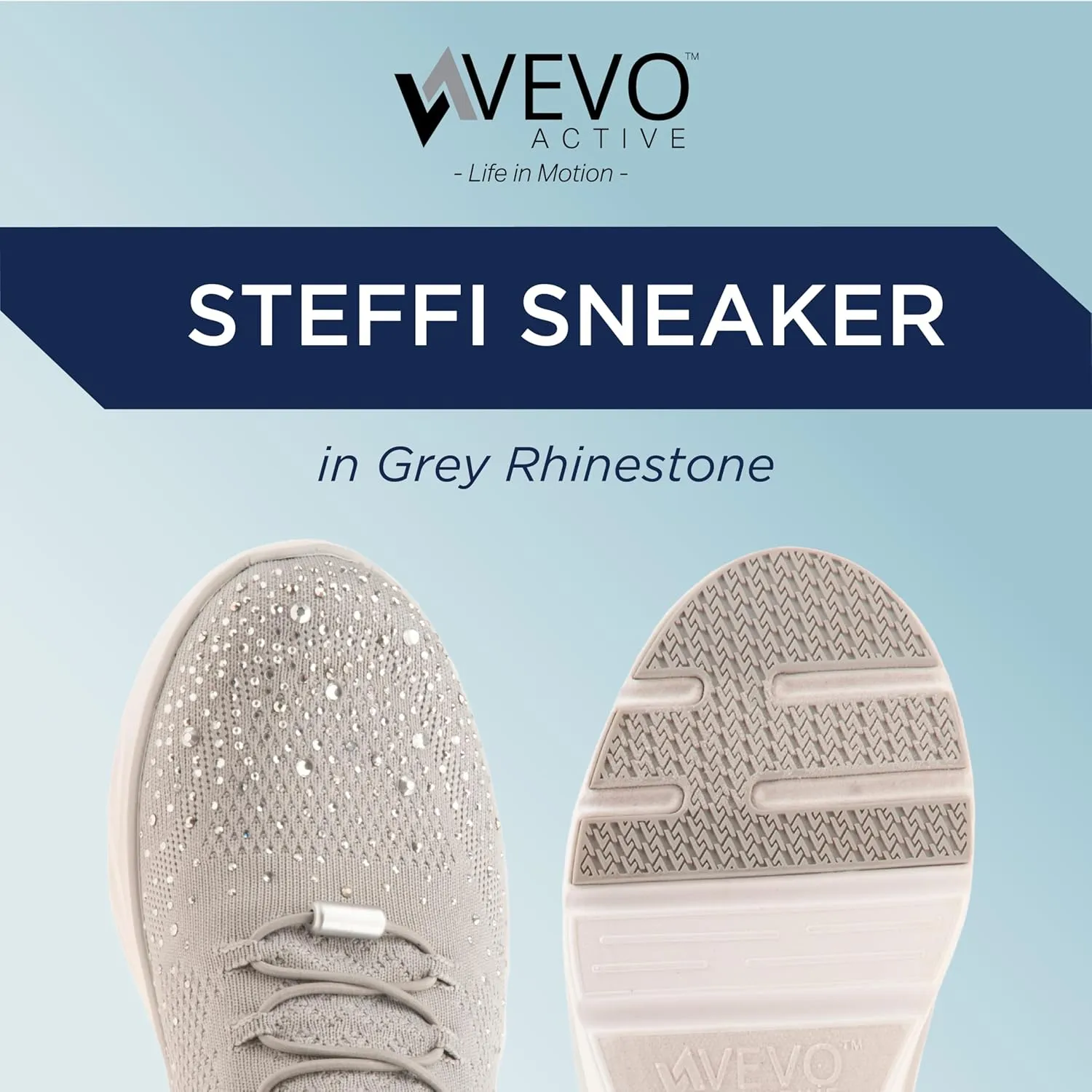 Vevo Active Women's Steffi Rhinestone Embellished Slip-On Sneaker