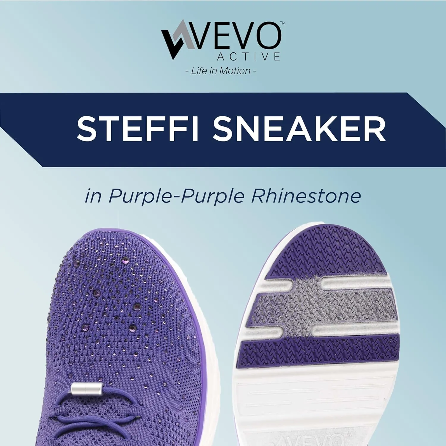 Vevo Active Women's Steffi Rhinestone Embellished Slip-On Sneaker