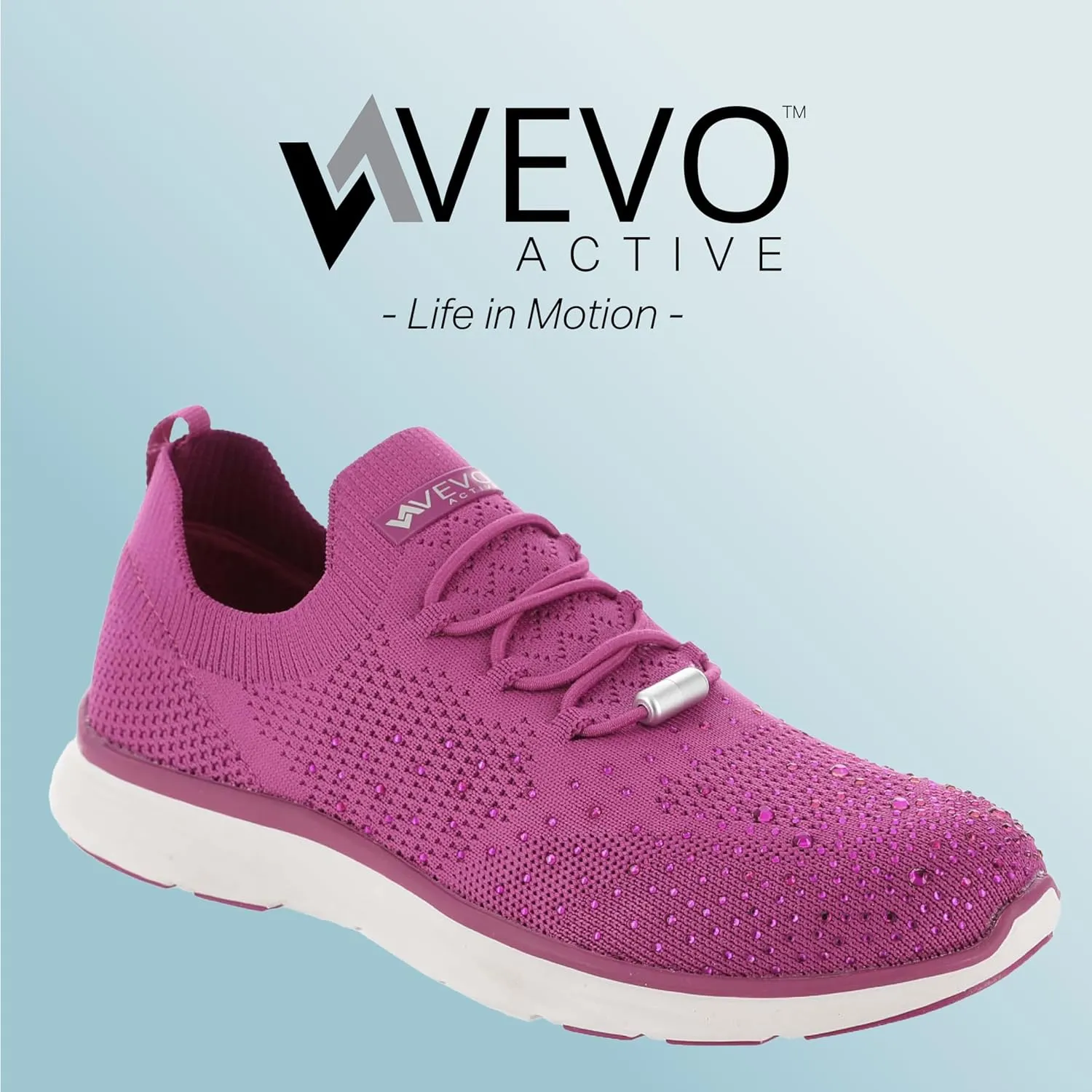 Vevo Active Women's Steffi Rhinestone Embellished Slip-On Sneaker
