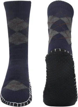 Vihir Men's Slipper Socks With Suede Non Slip Sole -Winter Knitted Home Warm Floor Indoor Stocking House