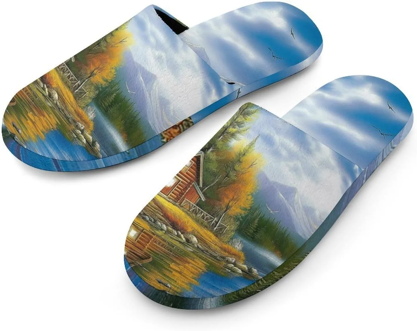 Village Landscape Women's Slipper Non Slip Comfortable Winter Warm Home House Shoes