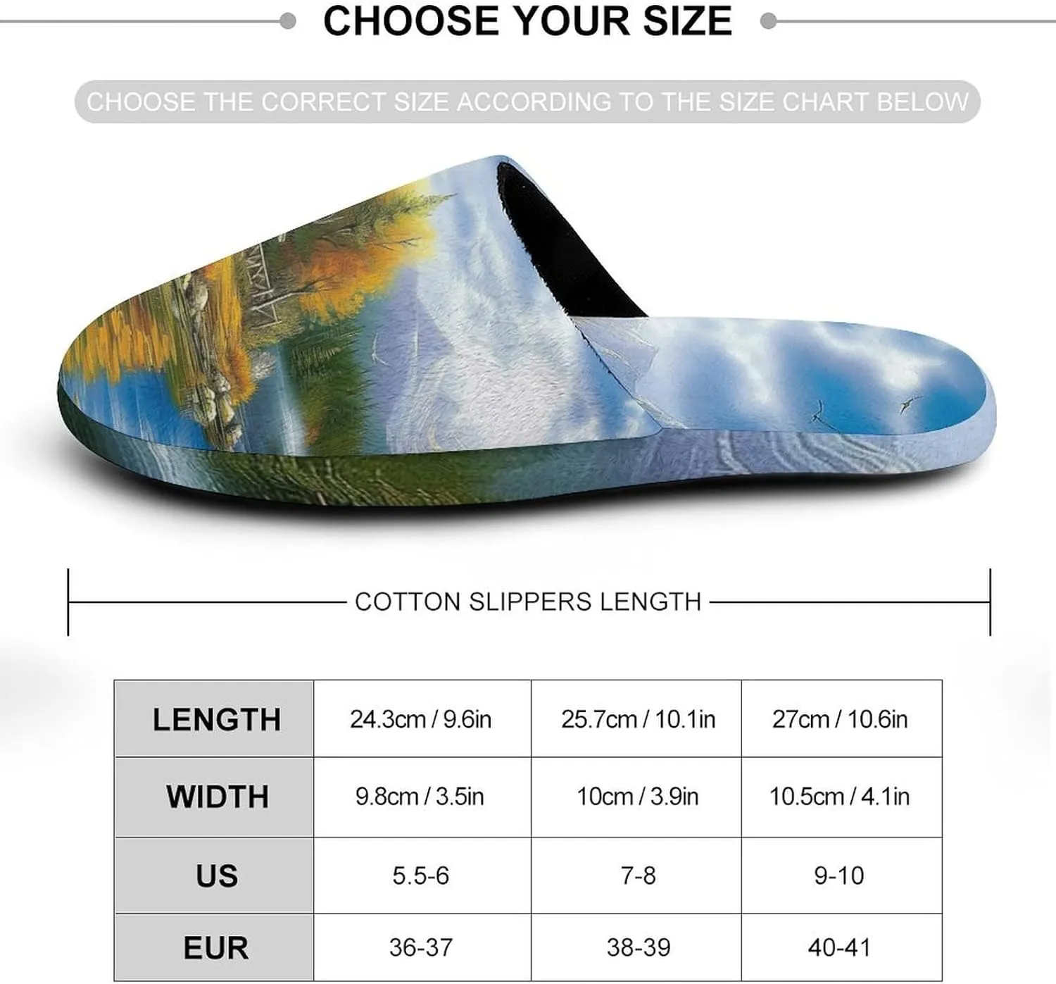 Village Landscape Women's Slipper Non Slip Comfortable Winter Warm Home House Shoes
