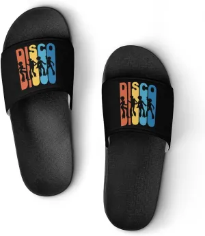 Vintage 1970's Disco House Slippers for Women Men Shower Slides Bathroom Sandals