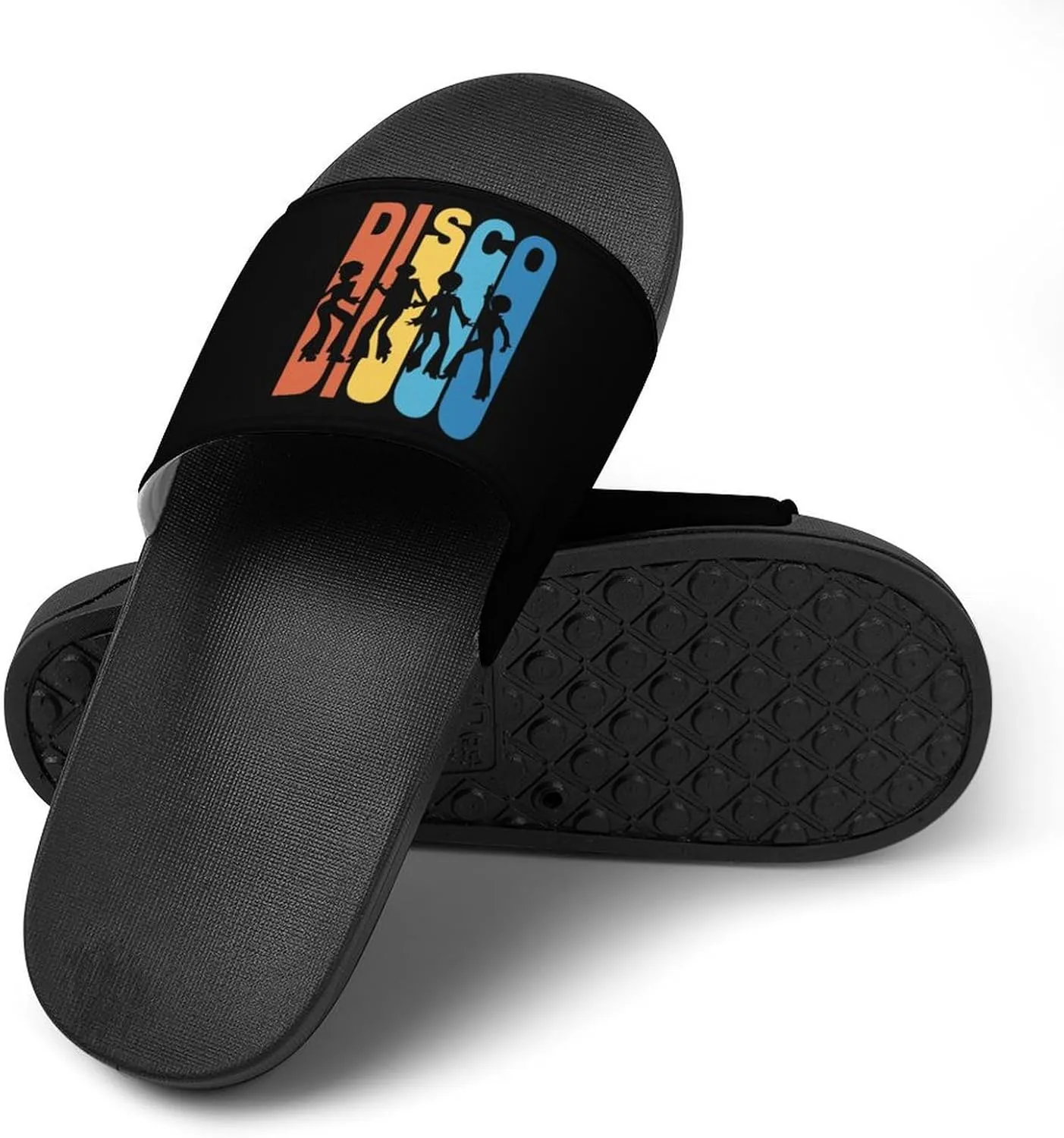 Vintage 1970's Disco House Slippers for Women Men Shower Slides Bathroom Sandals