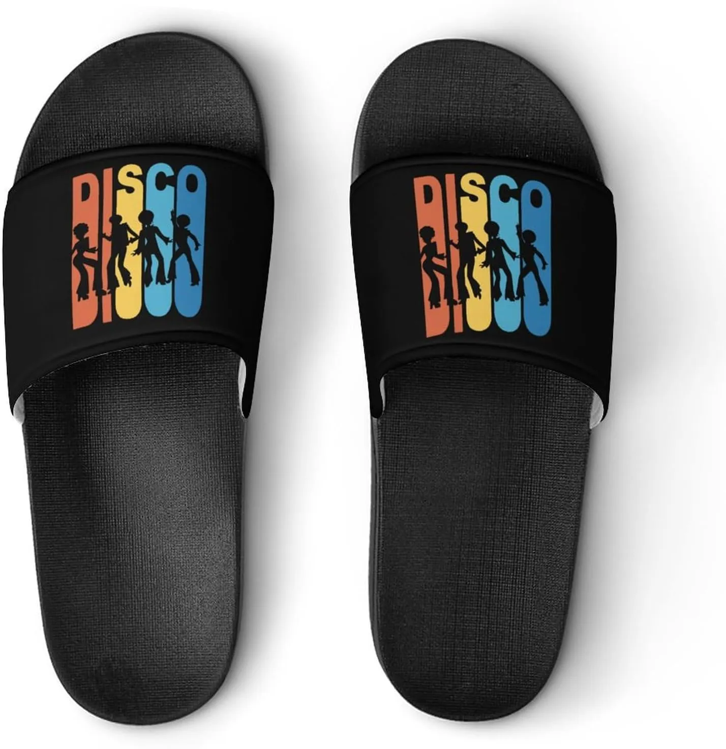 Vintage 1970's Disco House Slippers for Women Men Shower Slides Bathroom Sandals