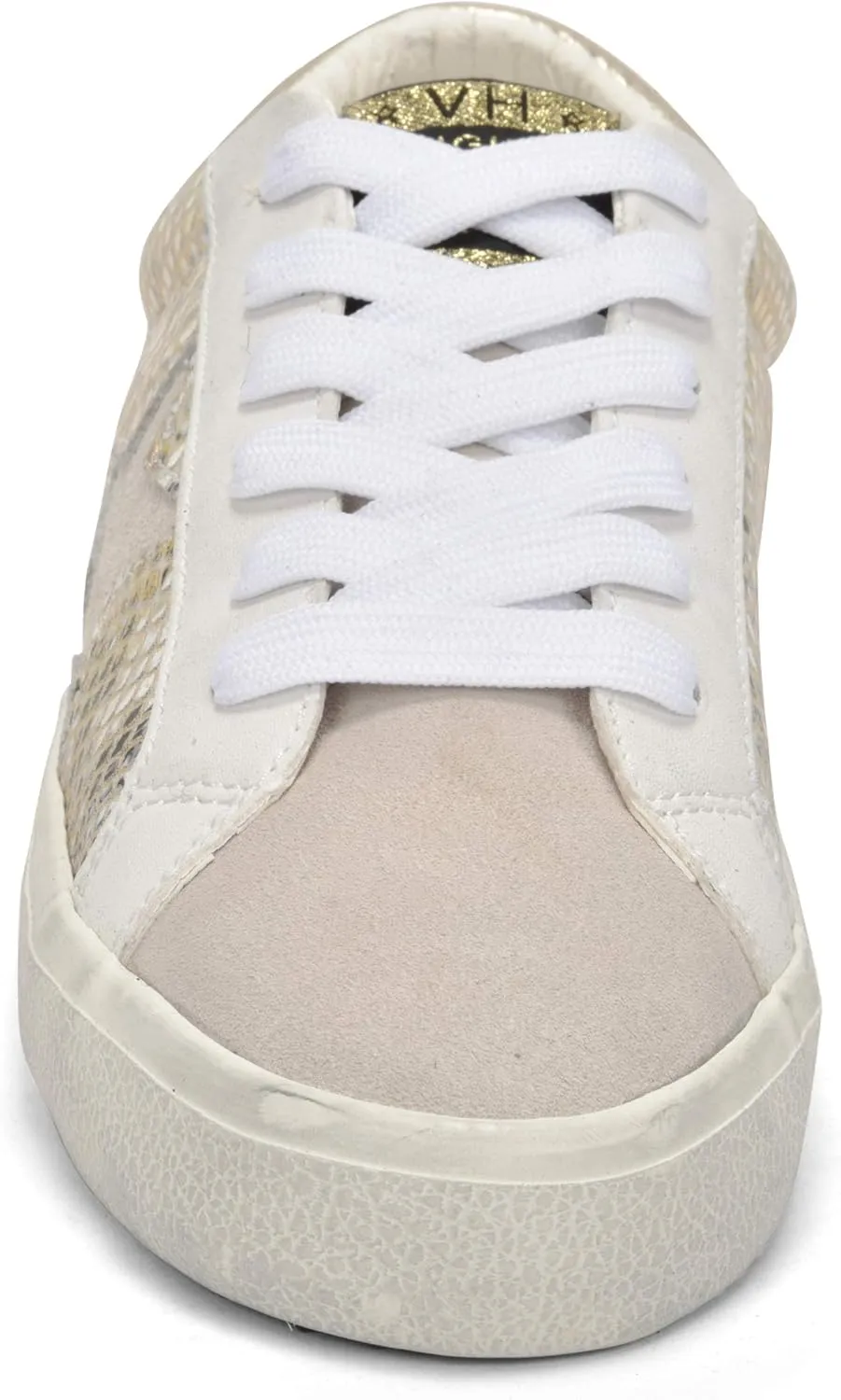 Vintage Havana Womens Kate Metallic Slip On Sneakers Shoes Casual - Gold, Grey, White