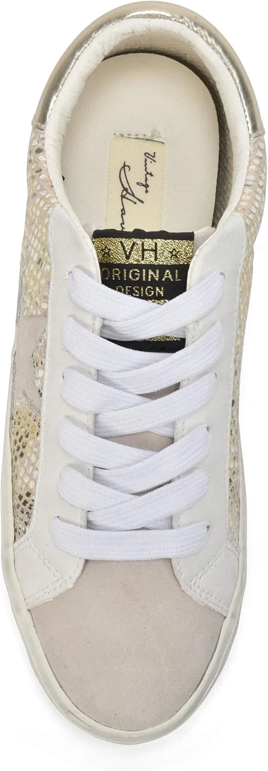 Vintage Havana Womens Kate Metallic Slip On Sneakers Shoes Casual - Gold, Grey, White