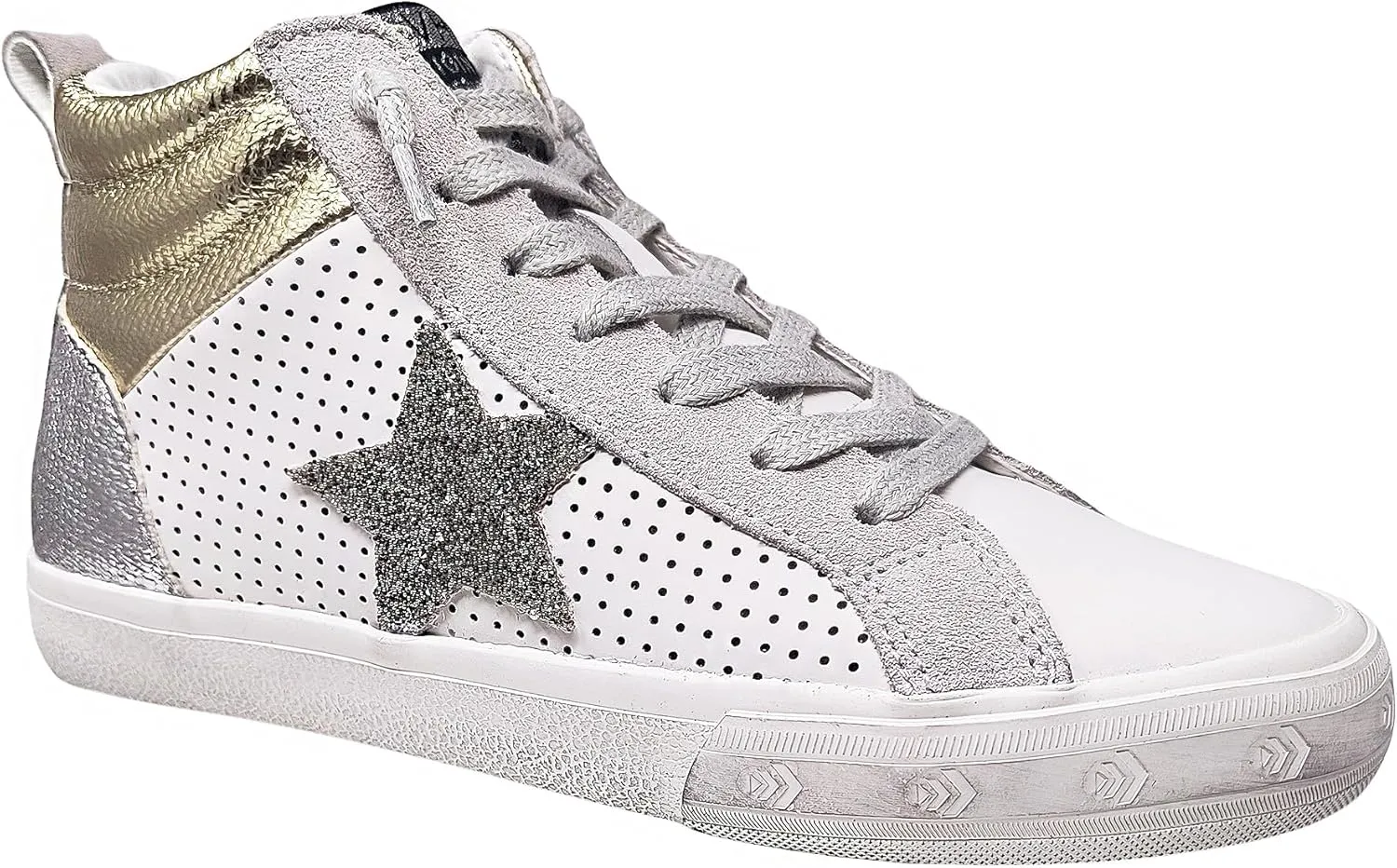 Vintage Havana Womens Lester Perforated High Slip On Sneakers Shoes Casual - Grey