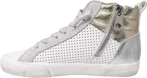 Vintage Havana Womens Lester Perforated High Slip On Sneakers Shoes Casual - Grey