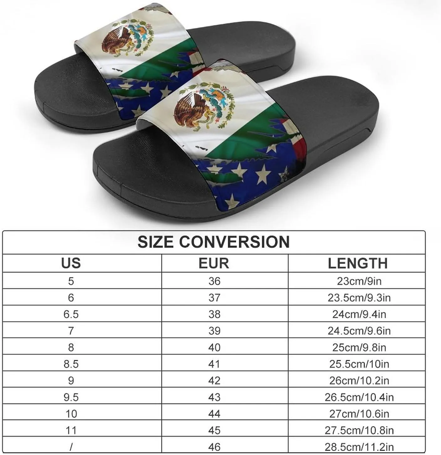 Vintage U.S.A. Mexico Flag House Slippers for Women Men Shower Slides Bathroom Sandals