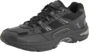 Vionic Women's Walker Classic Walking Shoes with Concealed Orthotic Arch Support Black Leather 5 Wide US