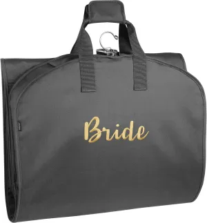 WallyBags® Travel Garment Bag Premium Tri-Fold Exterior Pocket, Black-B1 Gold, 60-Inch