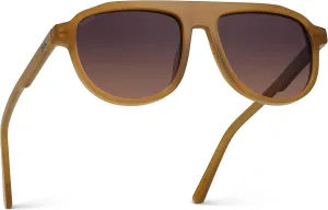 WearMe Pro Bold Retro Polarized Aviator Sunglasses | Geometric Flat Top Frame Design, Gradient Lenses