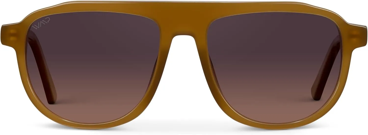 WearMe Pro Bold Retro Polarized Aviator Sunglasses | Geometric Flat Top Frame Design, Gradient Lenses