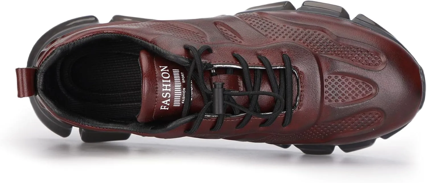 Welford Men’s Fashion Sneaker Classic Leather Casual Shoes Slip On Business Walking Shoes