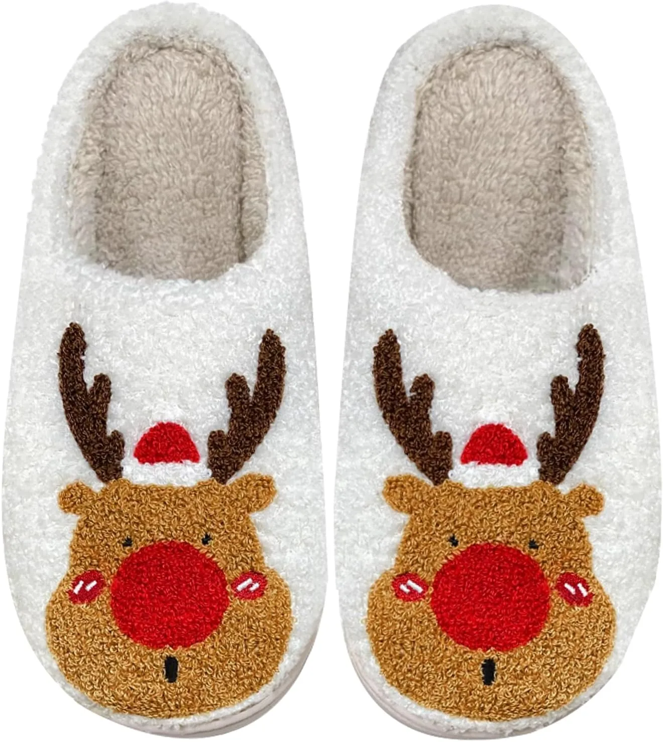 White Ghost Women's Halloween Fuzzy Warm Spooky Cute Fall House Slippers for Men - Outdoor & Indoor