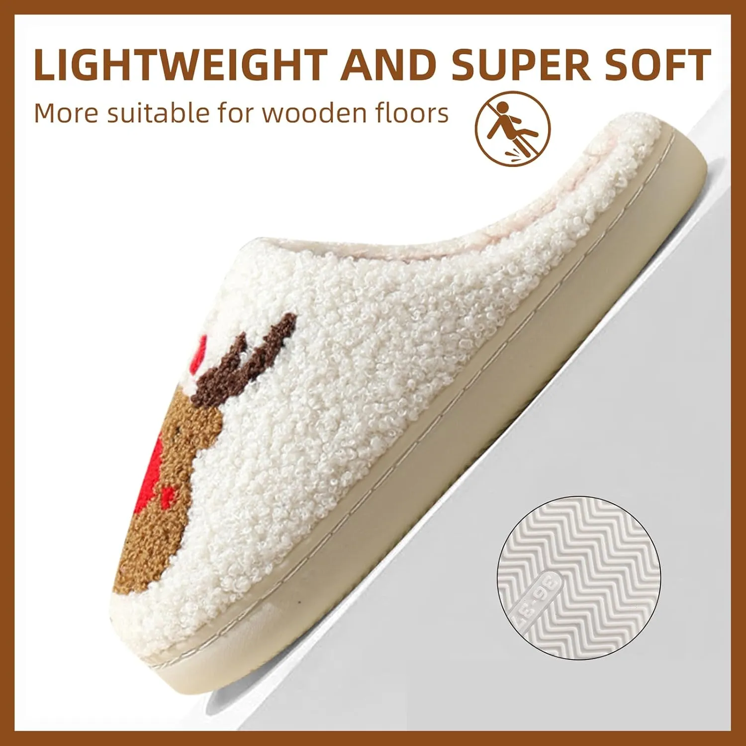 White Ghost Women's Halloween Fuzzy Warm Spooky Cute Fall House Slippers for Men - Outdoor & Indoor