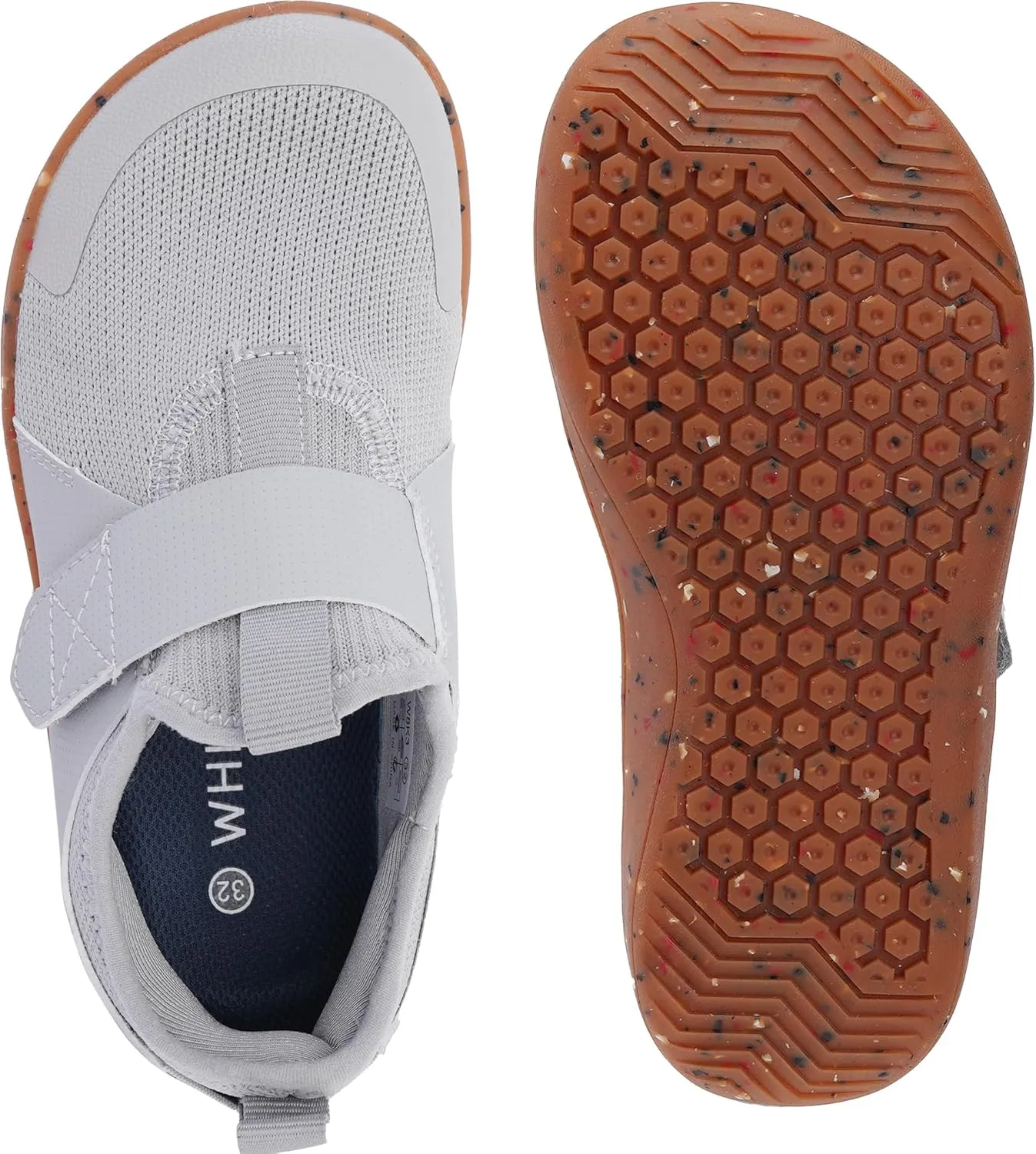 WHITIN Little/Big Kid Wide Width Barefoot Shoes | Boys/Girls Minimalist Elastic Opening Sneakers | Flexible- Zero Drop Sole