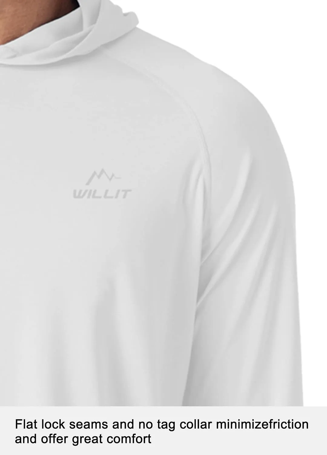 Willit Men's UPF 50  Sun Protection Hoodie Shirt Long Sleeve Rash Guard Fishing SPF Outdoor UV Shirt Lightweight Pocket
