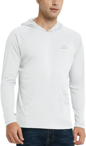 Willit Men's UPF 50  Sun Protection Hoodie Shirt Long Sleeve Rash Guard Fishing SPF Outdoor UV Shirt Lightweight Pocket
