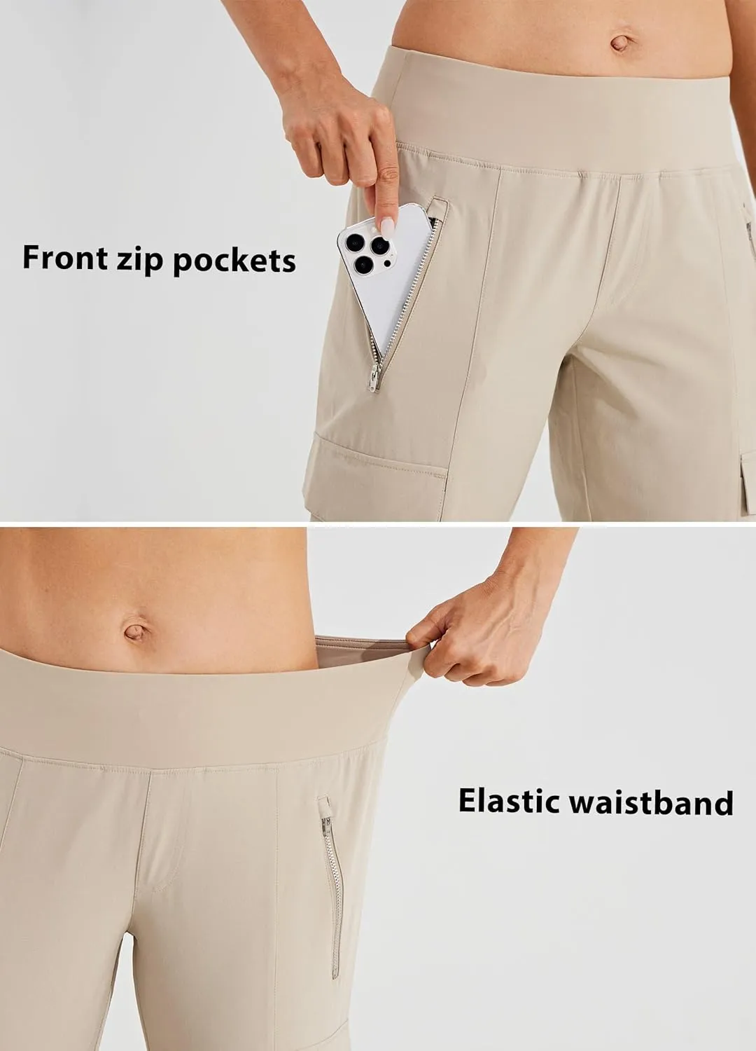 Willit Women's Golf Pants Athletic Quick Dry Pants Lightweight Cargo Travel Pants with Pockets Water Resistant