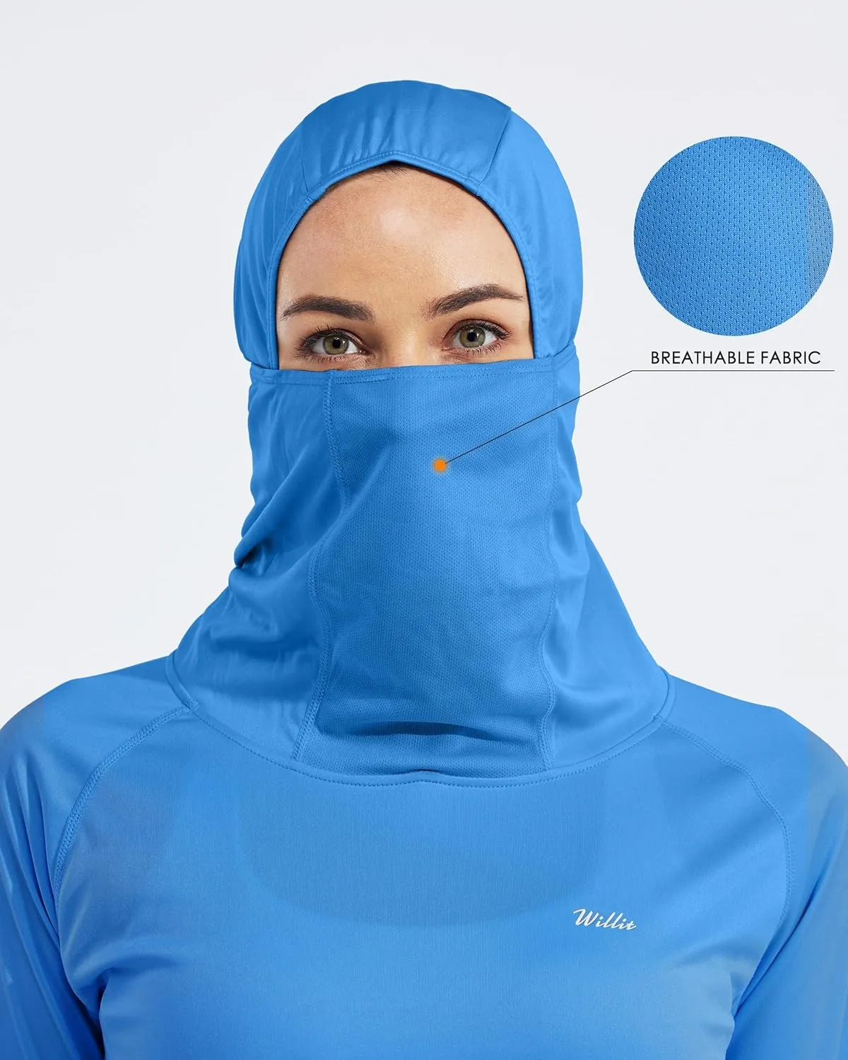 Willit Women's Sun Protection Hoodie UPF 50  Fishing Hiking Shirt Long Sleeve SPF Shirt with Face Mask Lightweight